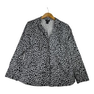 Lane‎ Bryant Leopard Print Button Down Shirt Size 20